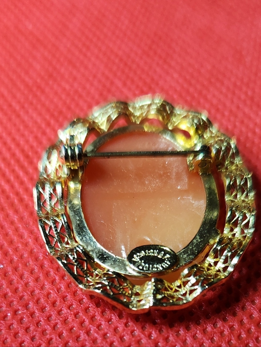 Vtg.  Cameo Lady 12K GF Filigree Brooch/Pin - Picture 4 of 5